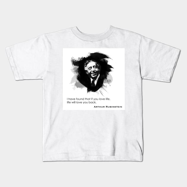 Arthur Rubinstein Kids T-Shirt by vivalarevolucio